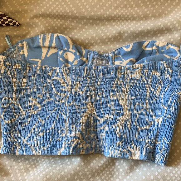 Zara blue white strapless top - Picture 2 of 2